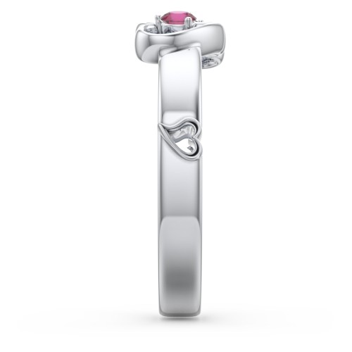 Shape of My Heart Ring – Sterling Silver with Ruby