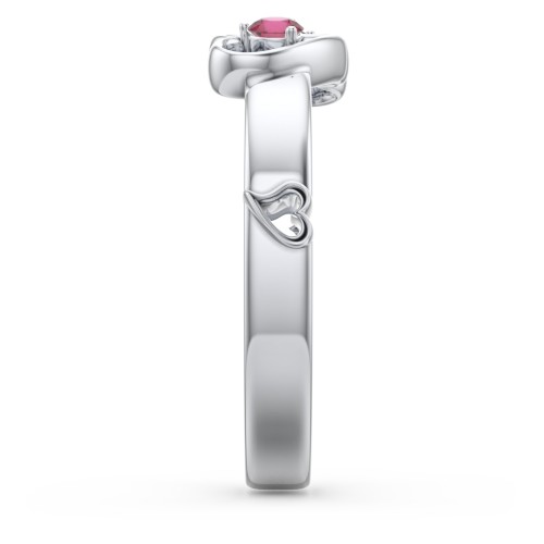 Shape of My Heart Ring – Sterling Silver with Ruby