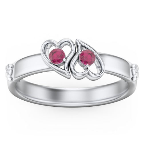 Shape of My Heart Ring – Sterling Silver with Ruby