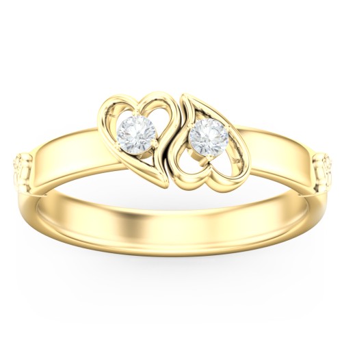 Shape of My Heart Ring – 10K Yellow Gold with Diamond