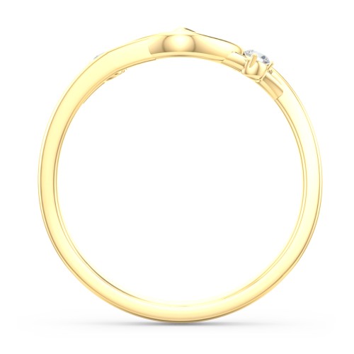 Hearts Entwined Pinky Promise Ring – 18K Gold Plated Silver with Cubic Zirconia