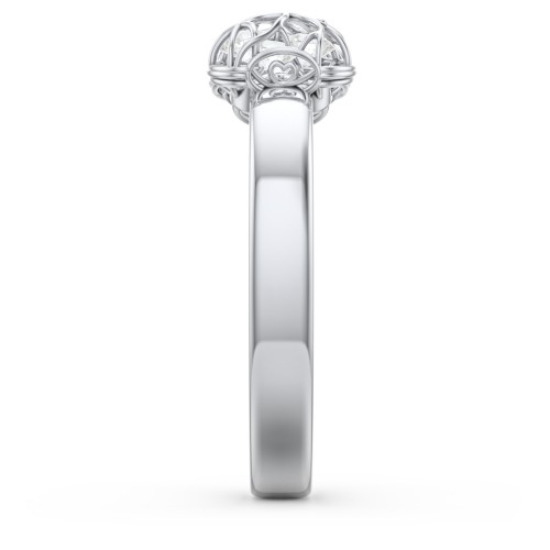 Adorable Bow Cage Ring – Sterling Silver with Cubic Zirconia
