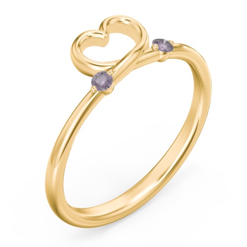Two in Love Ring – 18K Gold Plated Silver with Alexandrite