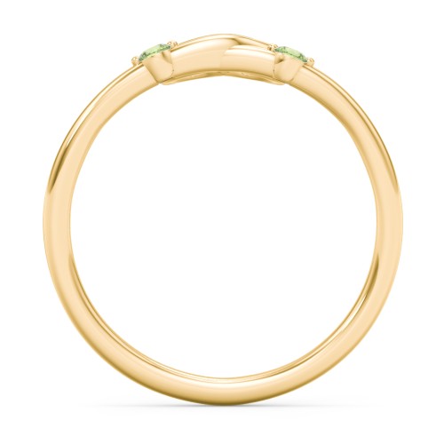 Two in Love Ring – 18K Gold Plated Silver with Peridot