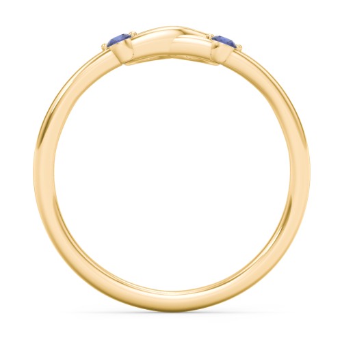 Two in Love Ring – 18K Gold Plated Silver with Blue Sapphire
