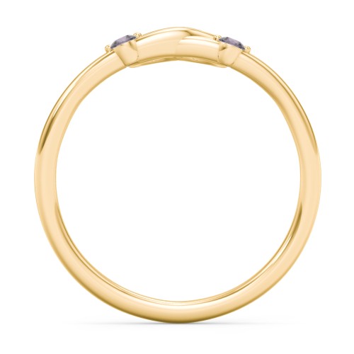 Two in Love Ring – 18K Gold Plated Silver with Alexandrite