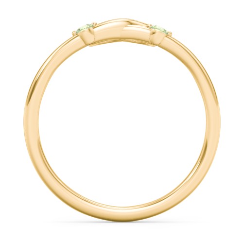 Two in Love Ring – 18K Gold Plated Silver with Peridot