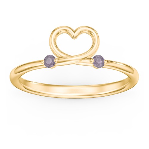 Two in Love Ring – 18K Gold Plated Silver with Alexandrite