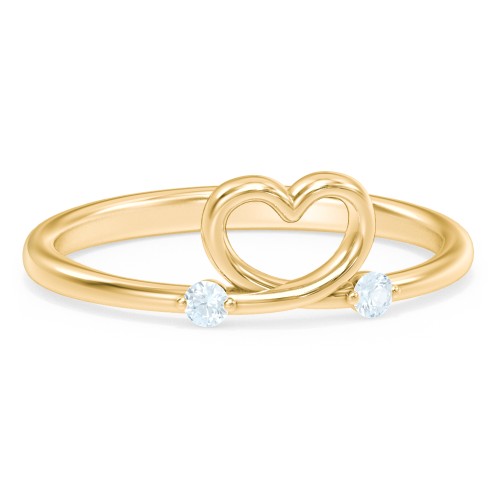 Two in Love Ring – 18K Gold Plated Silver with Aquamarine