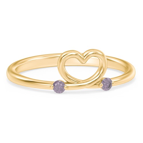 Two in Love Ring – 18K Gold Plated Silver with Alexandrite