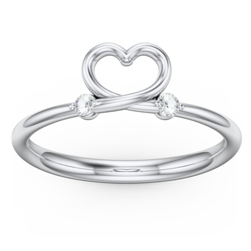 Two in Love Ring – Sterling Silver with Cubic Zirconia