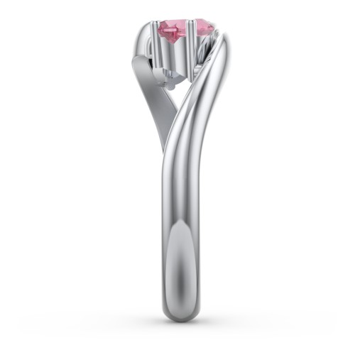 Two of Hearts Pinky Promise Ring – Sterling Silver with Pink Tourmaline