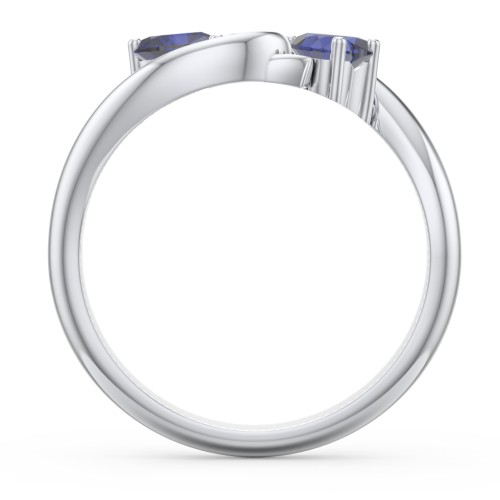 Two of Hearts Pinky Promise Ring – Sterling Silver with Blue Sapphire