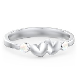 Heart-to-Heart Ring with Accent Stones