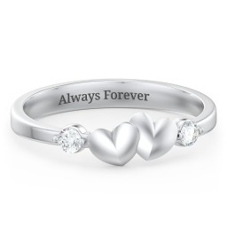 Heart-to-Heart Ring with Accent Stones