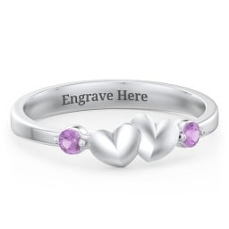 Heart-to-Heart Ring with Accent Stones