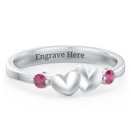 Heart-to-Heart Ring with Accent Stones