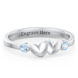 Heart-to-Heart Ring with Accent Stones