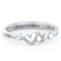 Heart-to-Heart Ring with Accent Stones