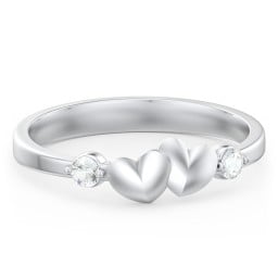 Heart-to-Heart Ring with Accent Stones