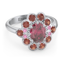 Princess in Love Ring in 925 Sterling Silver with Red Premium Zirconia and Garnet