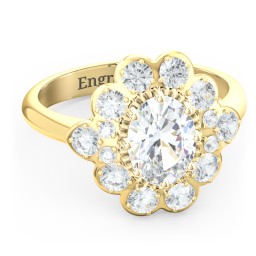 Princess in Love Ring in 10K Solid Yellow Gold with White Premium Zirconia and Cubic Zirconia