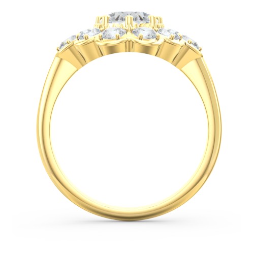Princess in Love Ring – 10K Yellow Gold with White Premium Zirconia and Cubic Zirconia