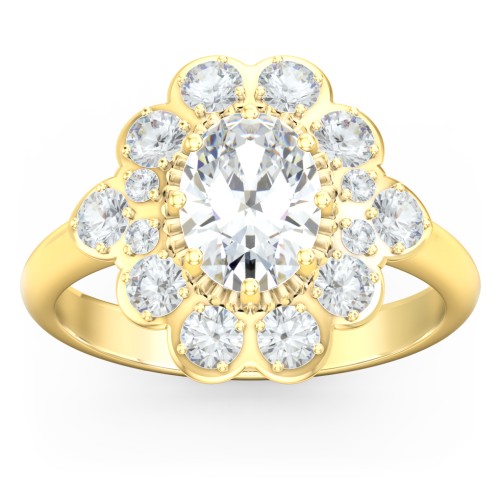 Princess in Love Ring – 10K Yellow Gold with White Premium Zirconia and Cubic Zirconia