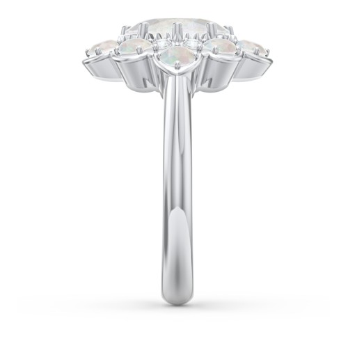 Princess in Love Ring – Sterling Silver with Opal and White Premium Zirconia