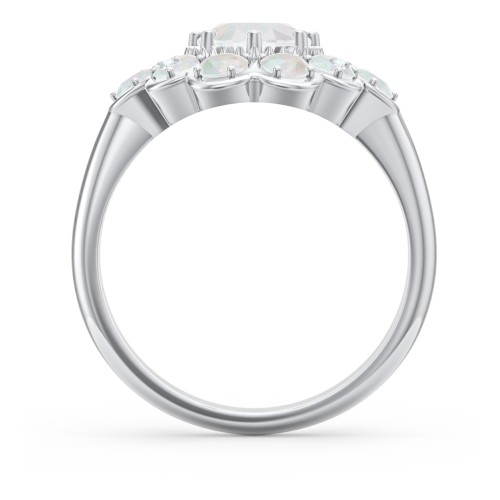 Princess in Love Ring – Sterling Silver with Opal and White Premium Zirconia