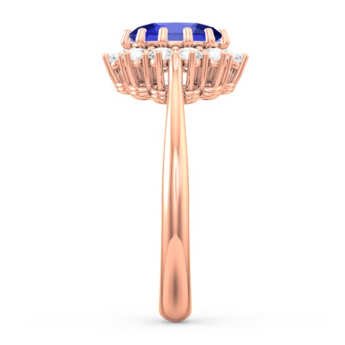 The Lady's Legacy Ring – 10K Rose Gold with Blue Sapphire and Cubic Zirconia