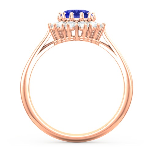 The Lady's Legacy Ring – 10K Rose Gold with Blue Sapphire and Cubic Zirconia