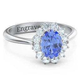 The Lady's Legacy Ring in 925 Sterling Silver with Fancy Blue Premium Zirconia and Aquamarine