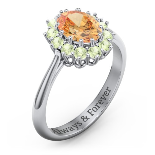 The Lady's Legacy Ring – Sterling Silver with Fancy Yellow Premium Zirconia and Peridot