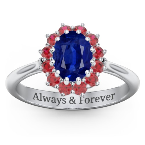 The Lady's Legacy Ring – Sterling Silver with Blue Sapphire and Garnet