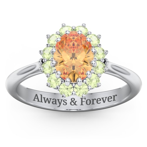 The Lady's Legacy Ring – Sterling Silver with Fancy Yellow Premium Zirconia and Peridot