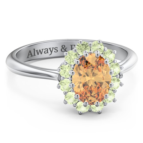The Lady's Legacy Ring – Sterling Silver with Fancy Yellow Premium Zirconia and Peridot