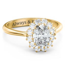 The Lady's Legacy Ring in 10K Solid Yellow Gold with White Premium Zirconia and Diamond