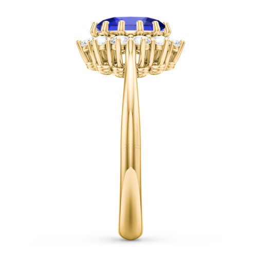 The Lady's Legacy Ring – 10K Yellow Gold with Blue Sapphire and Cubic Zirconia