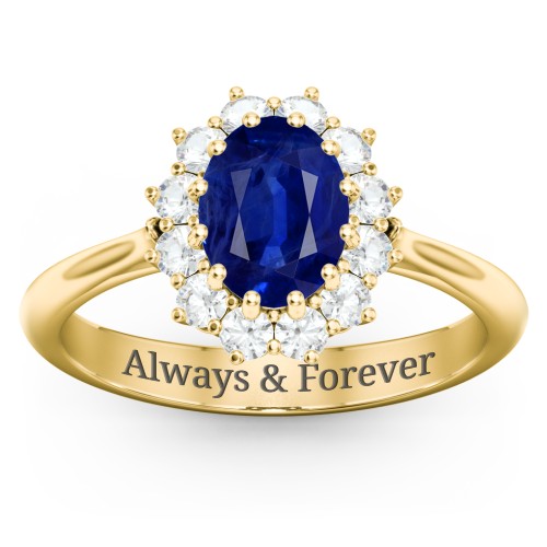 The Lady's Legacy Ring – 10K Yellow Gold with Blue Sapphire and Cubic Zirconia