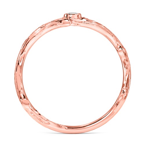Organic Twig Textured Band with Gemstone