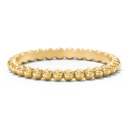 Stackable Beaded Ball Ring in 18K Gold Plated Silver