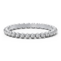 Stackable Beaded Ball Ring in 925 Sterling Silver