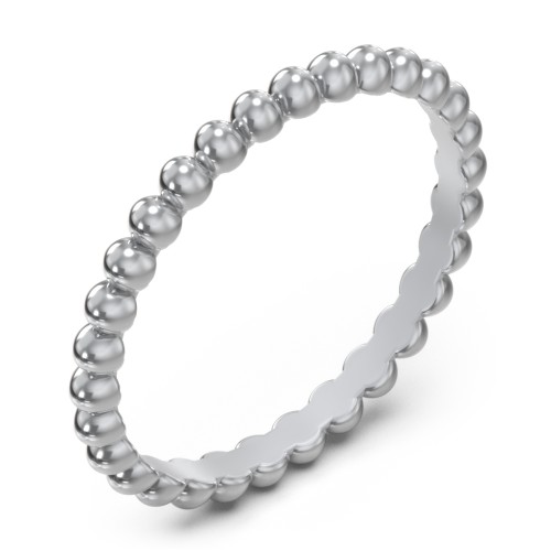 Stackable Beaded Ball Ring – Sterling Silver