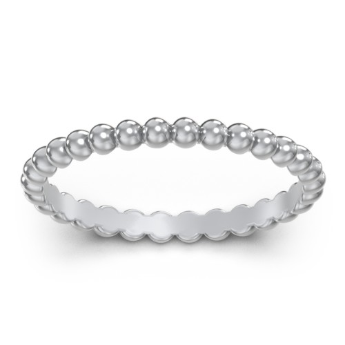 Stackable Beaded Ball Ring – Sterling Silver