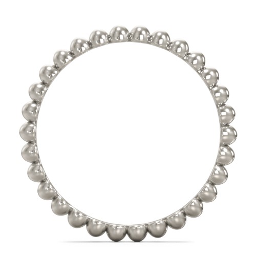 Stackable Beaded Ball Ring – 10K White Gold