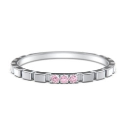 Geometric Cube Stackable Ring with Accents