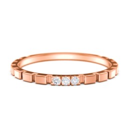 Geometric Cube Stackable Ring with Accents