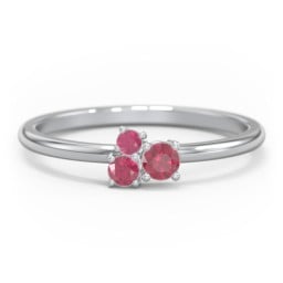3-Stone Cluster Stackable Ring