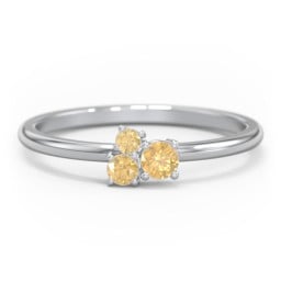 3-Stone Cluster Stackable Ring